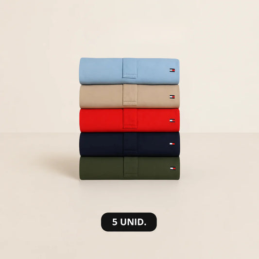 Kit 5 Camisas Gola Polo Tommy Hilfiger